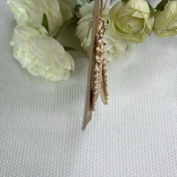 Plunder Design Earrings CREAM RAFFIA TEARDROP Women’s New Tan Jewelry - Picture 3 of 4